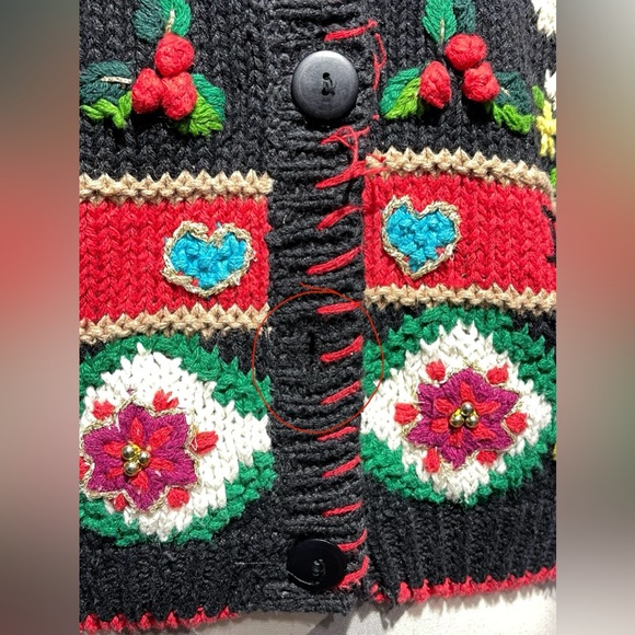 Holiday Black Cardigan Sweater - Picture 10 of 14
